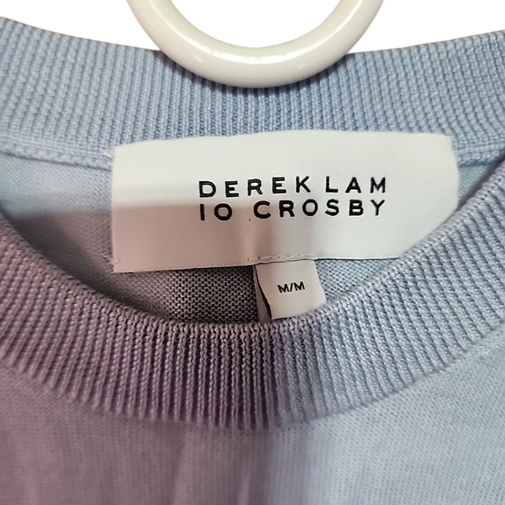 Derek Lam 10 Crosby Cashmere Silk Blend Striped Sweater Blue Size Medium - Picture 4 of 5